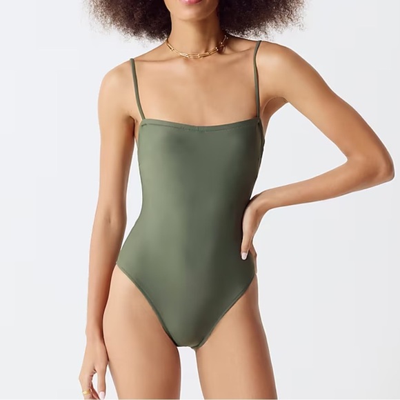 J Crew Squareneck One Piece Swimsuit - Picture 1 of 9